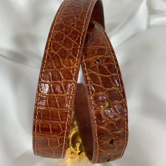 Vintage BARRY KIESELSTEIN CORD celestial belt lizard and alligator sun 90s small - Picture 6 of 16